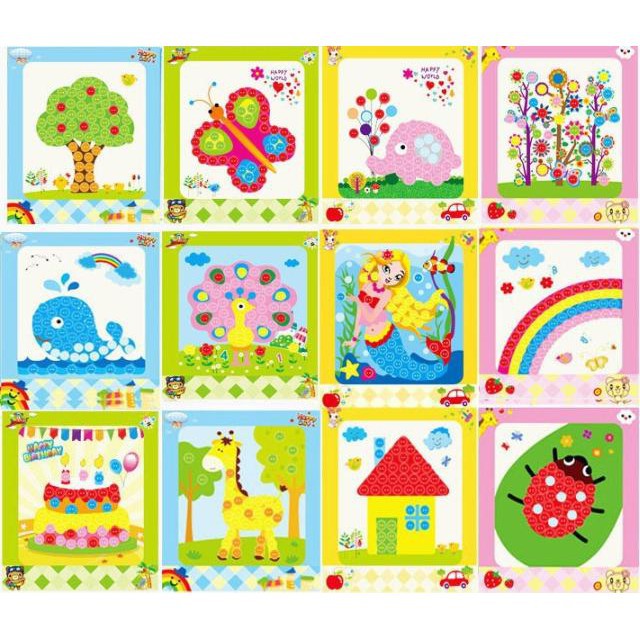 Tranh dán cúc áo -Tranh khuy áo