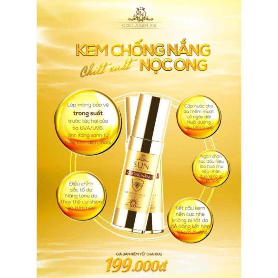 Kem Chống Nắng Sun Collagen X3 Chiết Xuất Từ Nọc Ong- Mỹ phẩm Đông Anh( hàng chính hãng)