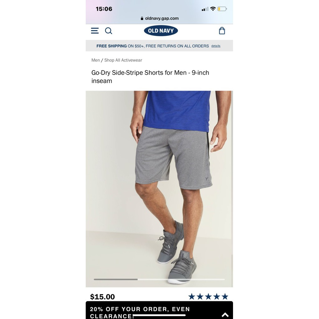 Quần short thể thao old navy