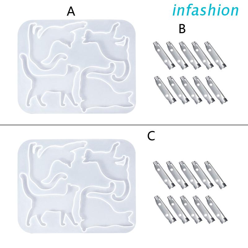 Khuôn Silicon Làm Móc Khóa Hình Mèo Hoạt Hình 3D DIY
