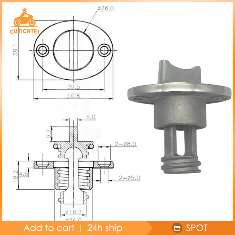 Nút chặn lỗ thoát nước hình oval 1" bằng thép không gỉ cho thuyền Kayak
 | BigBuy360 - bigbuy360.vn