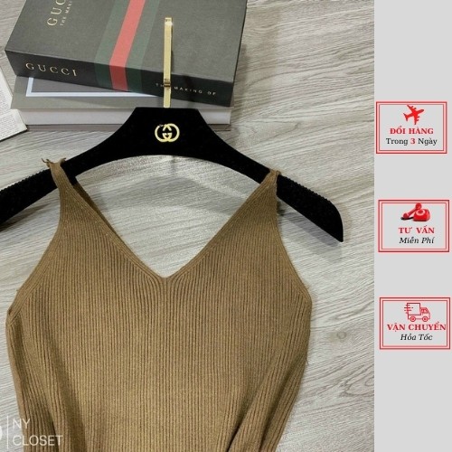 Váy 2 dây body len tắm nữ dáng dài maxi tôn dáng ulzzang Hàn Quốc