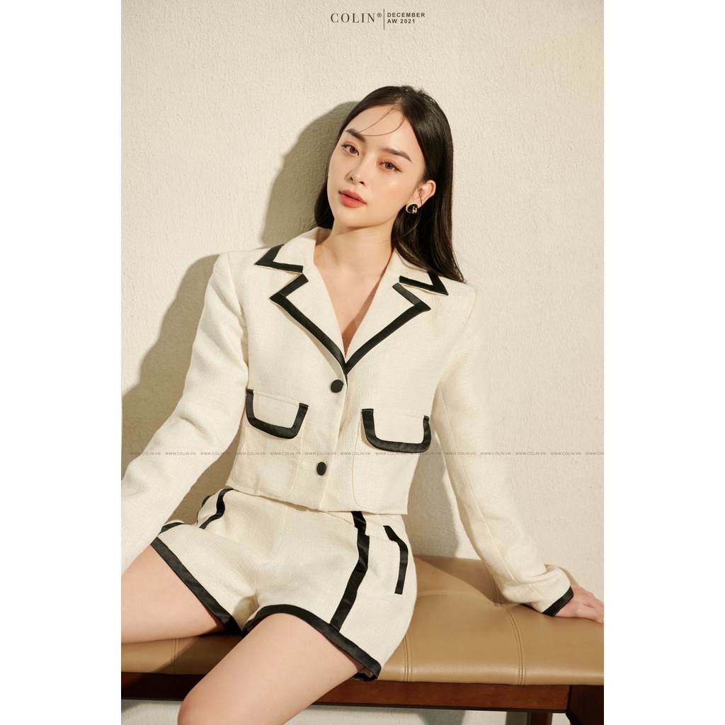 [COLIN CLOTHING] Set áo vest quần short viền đen thanh lịch | BigBuy360 - bigbuy360.vn