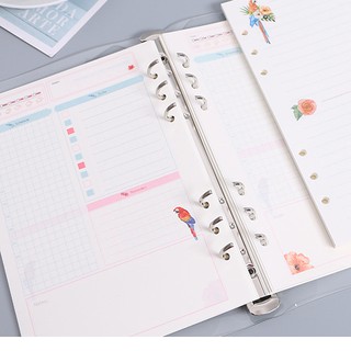 Ruột sổ màu A5 6 lỗ Refill planner A5/ sổ kế hoạch/ sổ tay tiện dụng