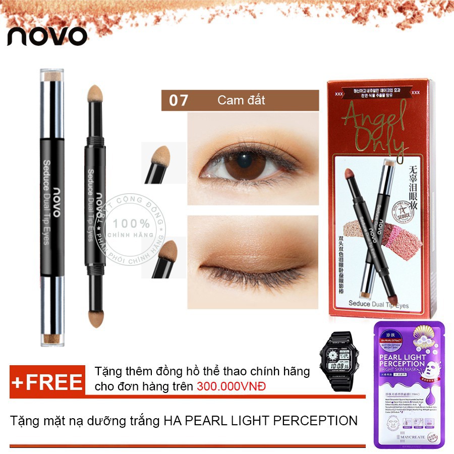 hbhb Bút nhũ nhấn mắt 2 đầu Novo Eyeliner Eyeshadows 5148 + Tặng mặt nạ dưỡng trắng HA 95