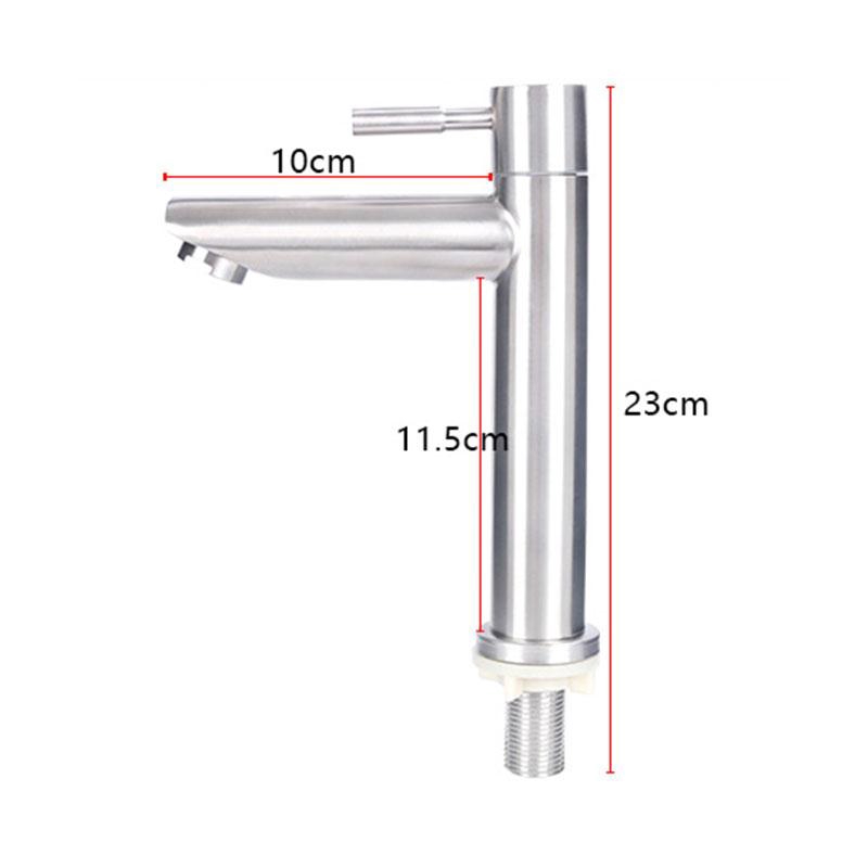 Vòi đơn chậu rửa mặt – Lavabo điếu lạnh tròn Inox SUS304 LV501S