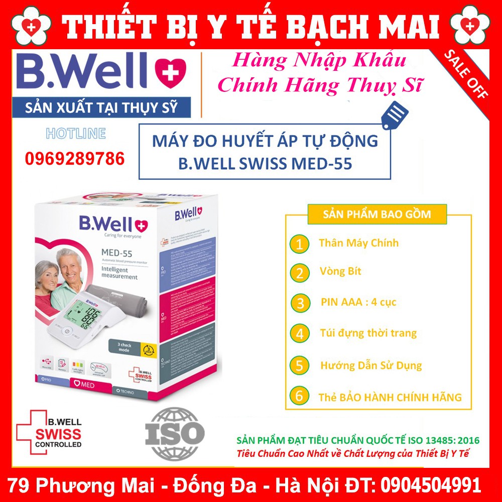 [Chuẩn Chất Lượng Quốc Tế] Máy Đo Huyết Áp Tự Động B Well MED-55 Thuỵ Sĩ Bảo Hành 5 Năm