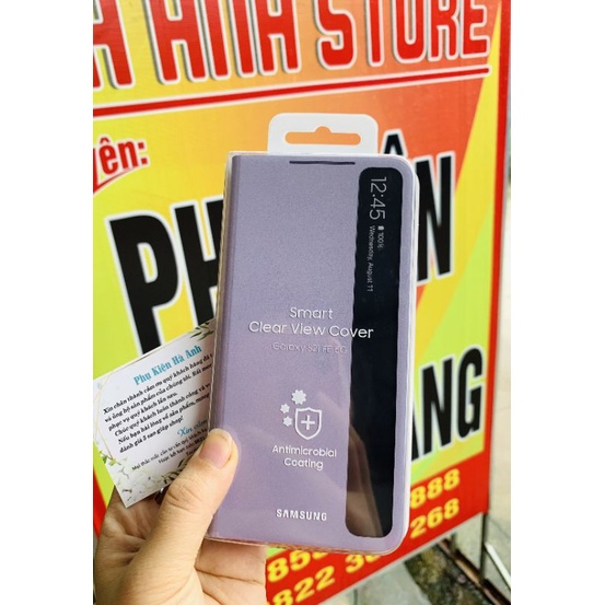 Bao Da S21 FE Smart Clear View Cover Chính Hãng Samsung Việt Nam Full Box Nguyên Seal
