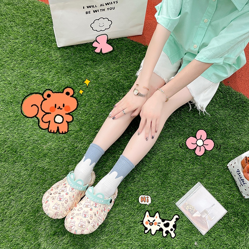 Dép sandal MS Iss869 đế dày họa tiết hoạt hình dễ thương phong cách hàn quốc thời trang mùa hè cho nữ
