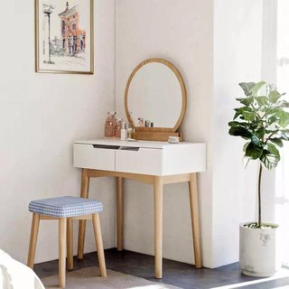 [MÔ HÌNH] Bàn Trang Điểm Bắc Âu Gương Tròn PC3 hanggiasi