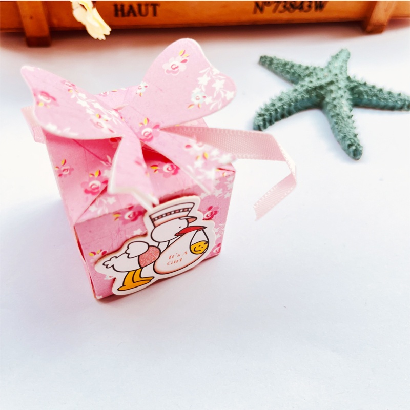 Khuôn Cắt Giấy Kim Loại Hình Hộp Kẹo Thắt Nơ 3D