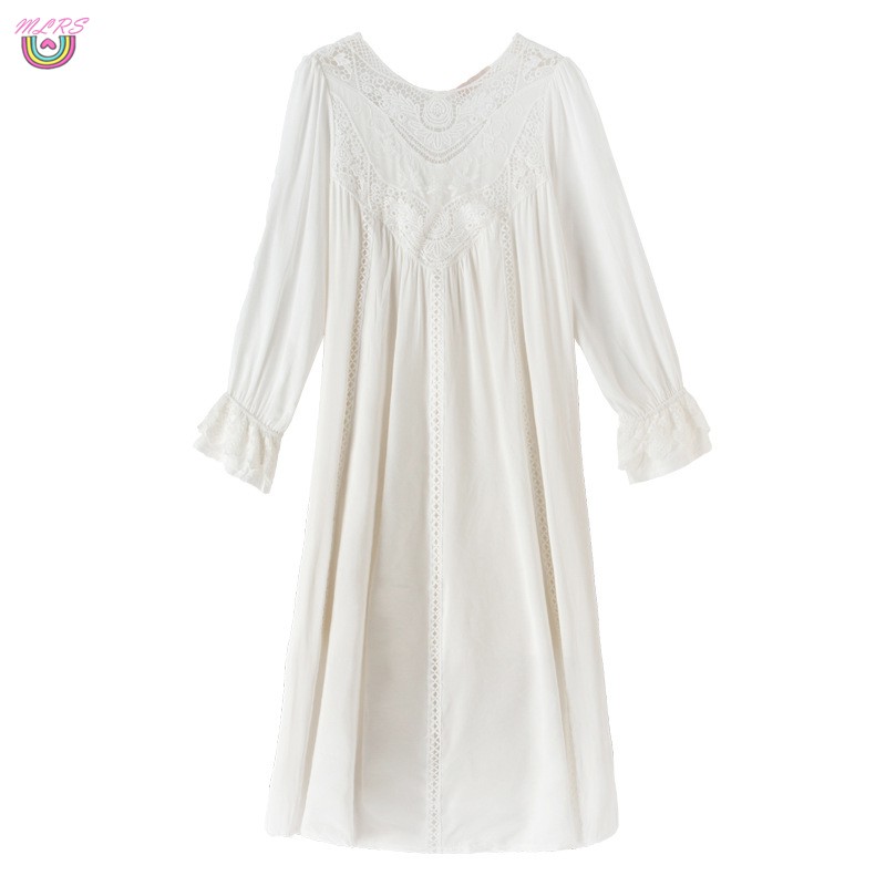 MS Women's Nightgown Long Sheers Vintage Nightdress Lace Lounge Sleepwear Pajamas For Woman &VN | BigBuy360 - bigbuy360.vn