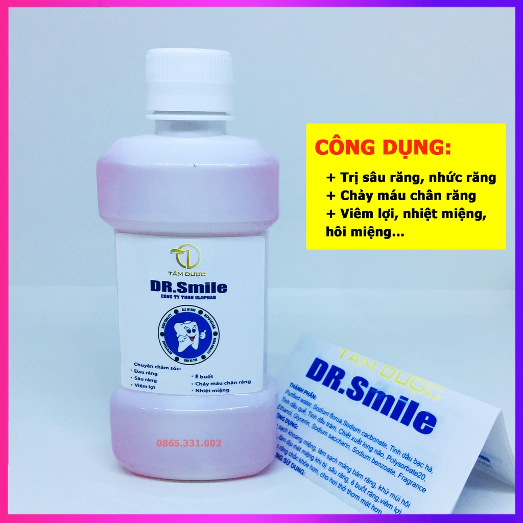 Nước Súc Miệng Trị Sâu Răng, Hôi Miệng Dr Smile [ Hàng chuẩn Công ty ]