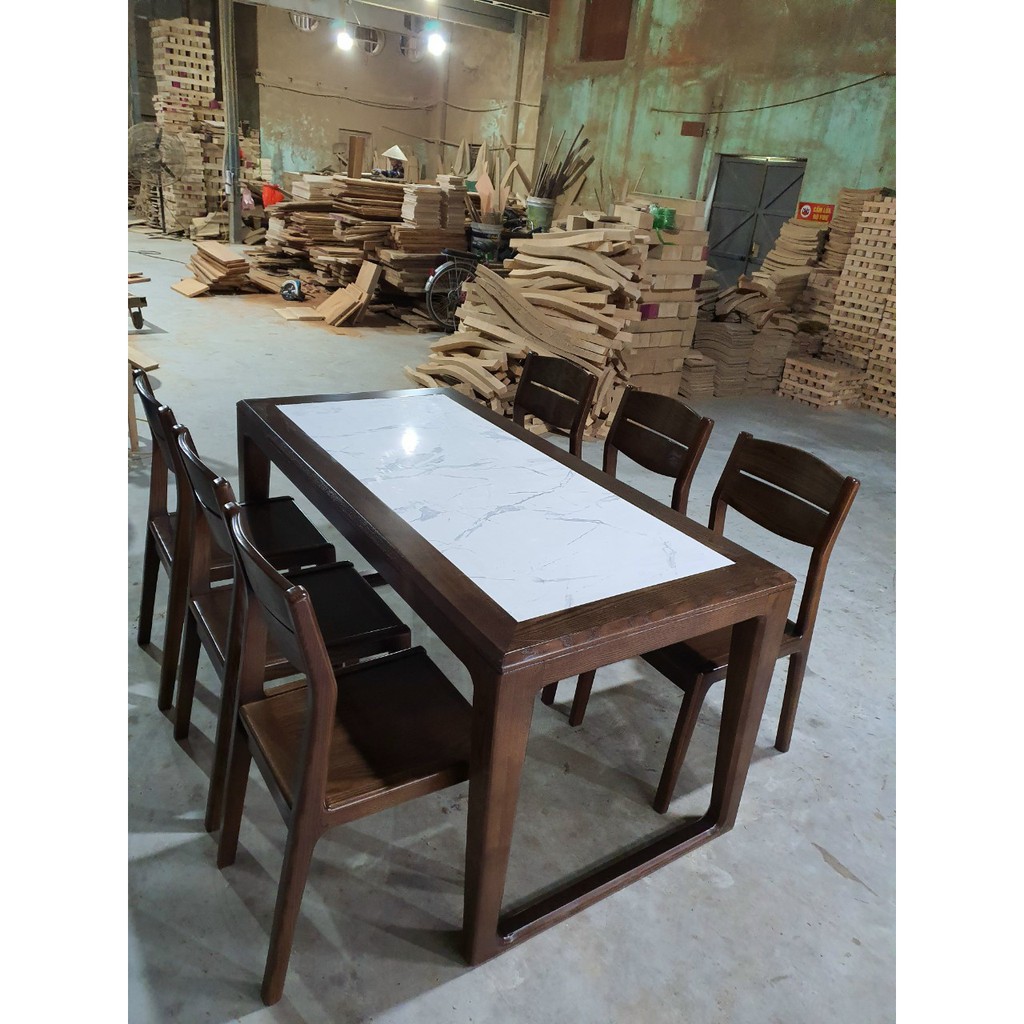 Bàn ăn mặt đá chân khung | BigBuy360 - bigbuy360.vn