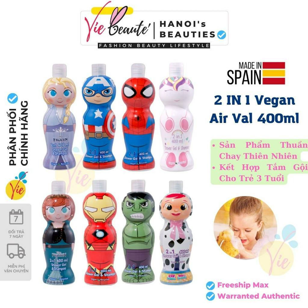 Sữa tắm gội hoạt hình 2 in1 Vegan Air Val 400ml Tây Ban Nha - Tắm gội Vegan Air Val 400ml