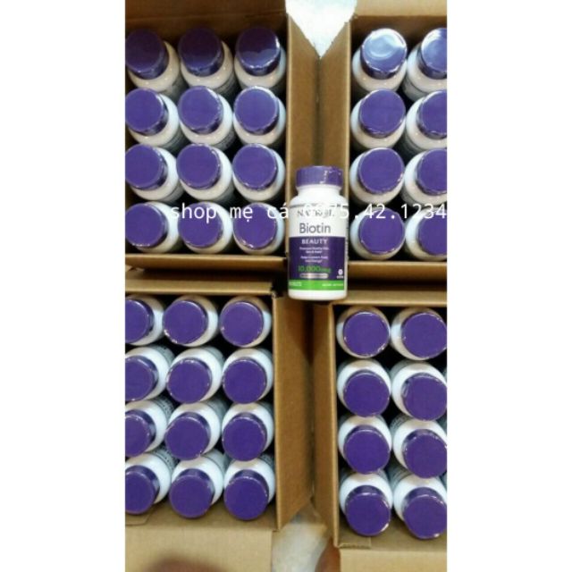 Thuốc mọc tóc Biotin Natrol 10000mcg 100 viên của Mỹ