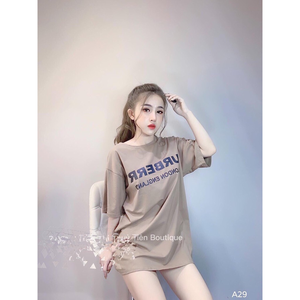 Áo thun màu nâu tây cực hot - Áo thun tay lỡ in hình cô gái