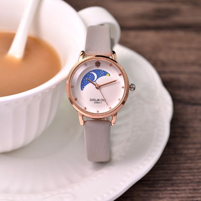 Đồng hồ nữ DOUKOU 66993 dây da mặt tròn Bán lẻ giá sỉ