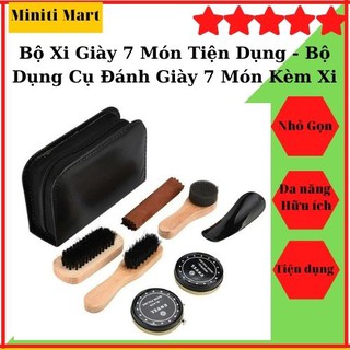 [Giá Sập Sàn]Bộ Xi Đánh Giày 7 MónTiện Dụng - Bộ Dụng Cụ Đánh Giày 7 Món Kèm Xi - Bộ Đánh Giày Dép, Đồ Da,Túi Xách