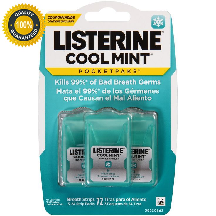 Ngậm thơm miệng Listerine Cool Mint set 3 hương Bạc hà