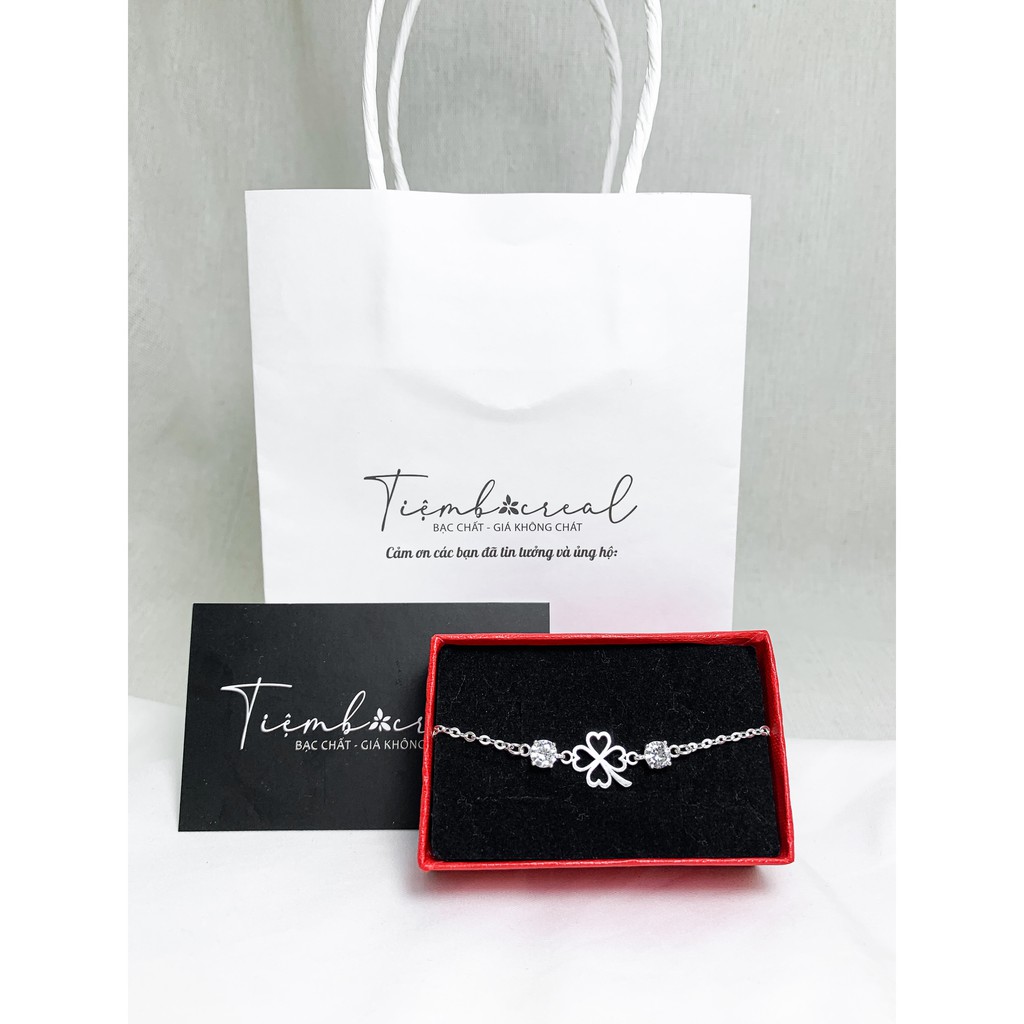 Lắc tay cỏ 4 lá thủng bạc ta không han gỉ, lắc tay cỏ 4 lá cầu may mắn bình an | BigBuy360 - bigbuy360.vn