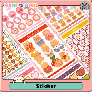 Set 2 tấm hình dán sticker hình gấu hoạt hình dễ thương