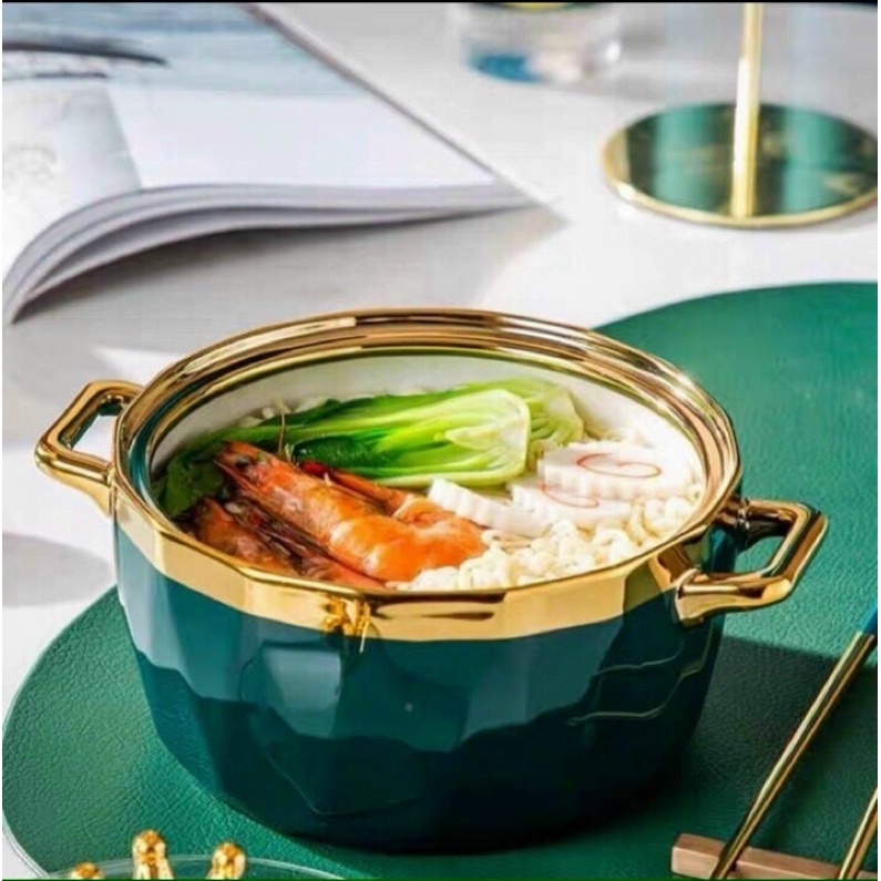 Nồi sứ cao cấp chống dính size 16 có nắp đậy sang trọng