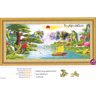 Tranh đính đá Tùng Nghênh Khách DF028 (180x81cm) chưa đính