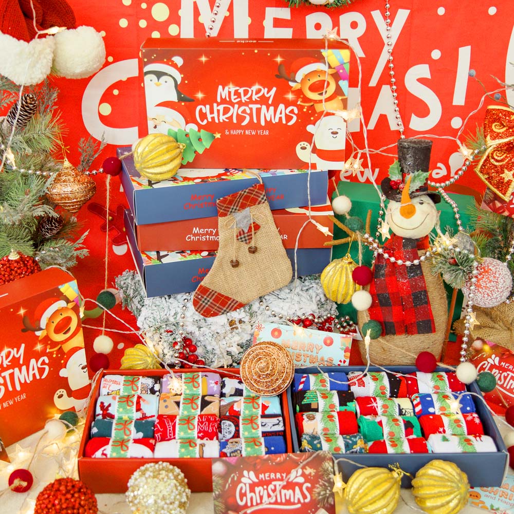 Vớ Cotton In Họa Tiết Giáng Sinh Năm Mới 2021 Vui Nhộn Cho Nam Và Nữ