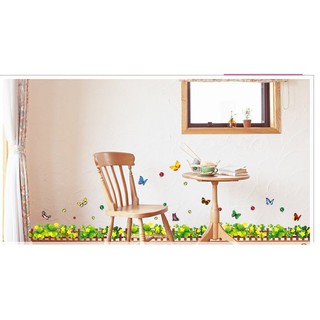 Miếng Decal dán chân tường hoa dừa cạn vàng DCT027 - Thổi Hồn Vào Không Gian Sống Của Bạn
