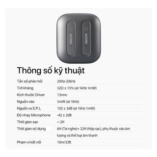 Tai nghe Bluetooth Airdots T3 Acome