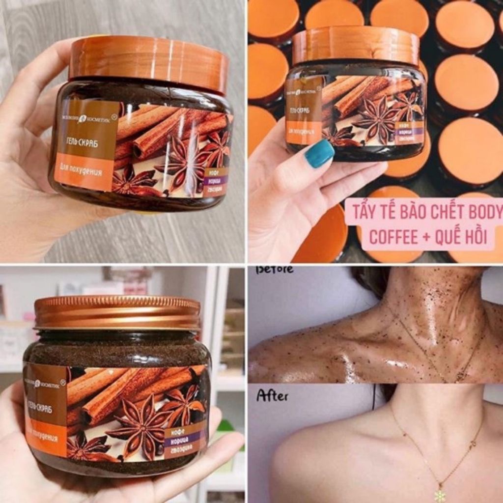 Tẩy tế bào chết body Nga Exclusive Cosmetics chiết xuất quế hồi, cafe săn chắc da - Zavenci | BigBuy360 - bigbuy360.vn