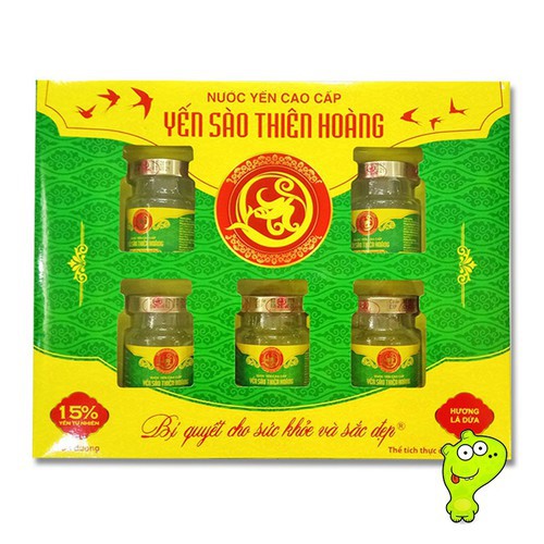 Nước yến Thiên Hoàng hương lá dứa 15 %yến 6 lọ x 70ml