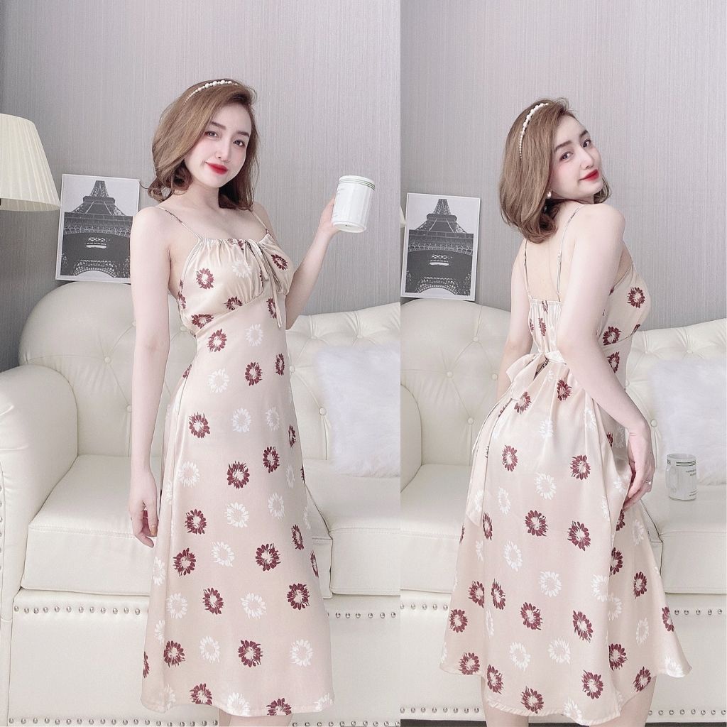 Váy ngủ sexy, Đầm ngủ sexy lụa Latin Chất Siêu Mát Dáng Siêu Xinh &lt;60KG