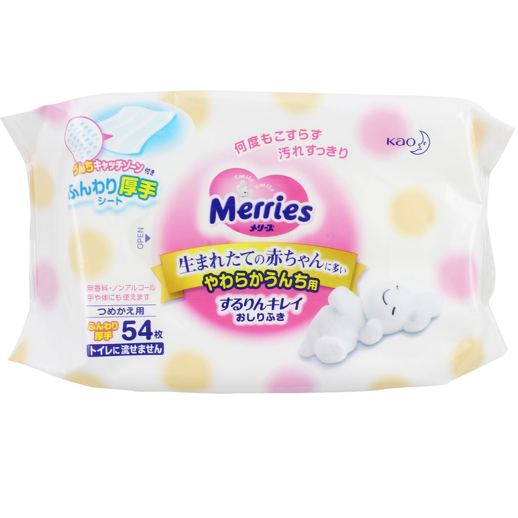 GIẤY ƯỚT MERRIES NHẬT BẢN 54 miếng