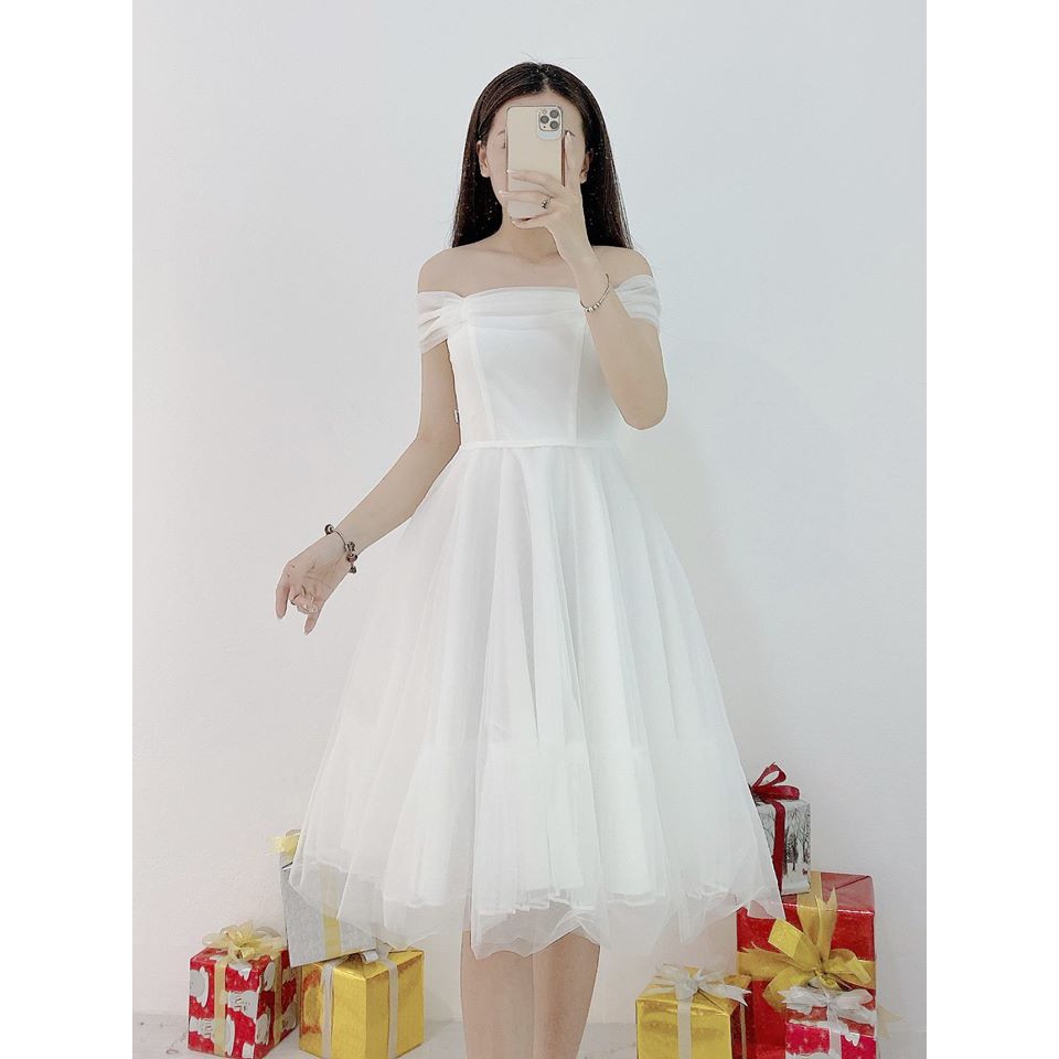 Váy trắng công chúa, prom, dạ hội, đi tiệc, chụp kỷ yếu, chụp ảnh cưới