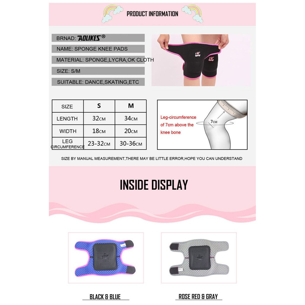 Đai đệm bảo vệ đầu gối trẻ em AOLIKES A-7117 đàn hồi thoáng khí khi chơi thể thao kids sports knee protector