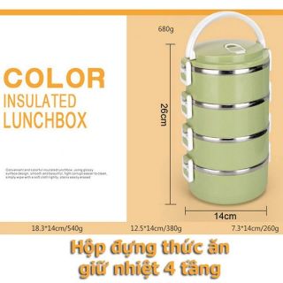 Cặp lồng lúa mạch 4 tầng 2000ml