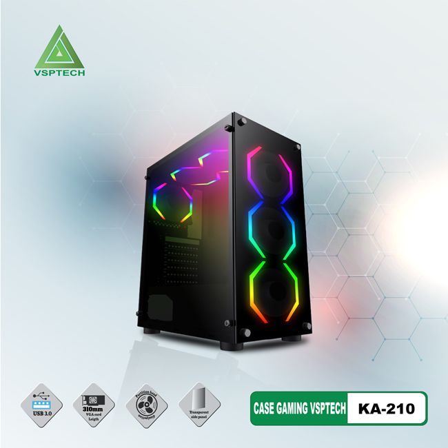 Vỏ Case Gaming VSP KA-210 (Chưa có fan)