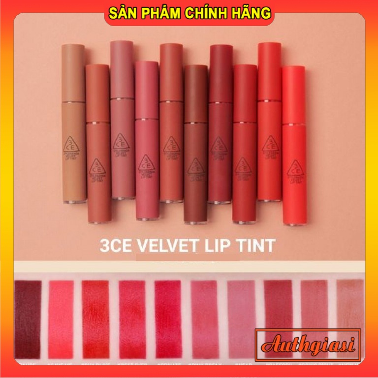 Son kem lì 3CE Stylenanda Velvet Lip Tint nhiều màu Siêu Hot