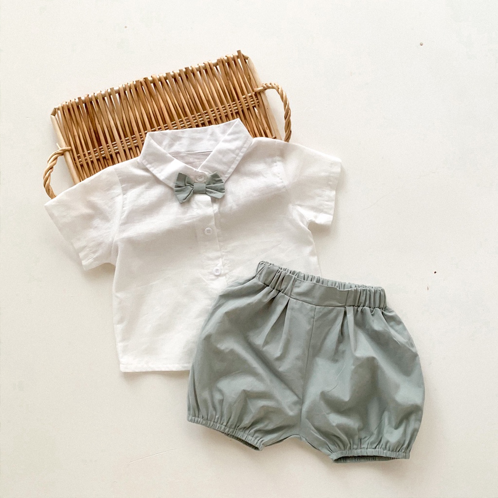 Bộ áo ngắn tay + quần ngắn thời trang cho bé trai
