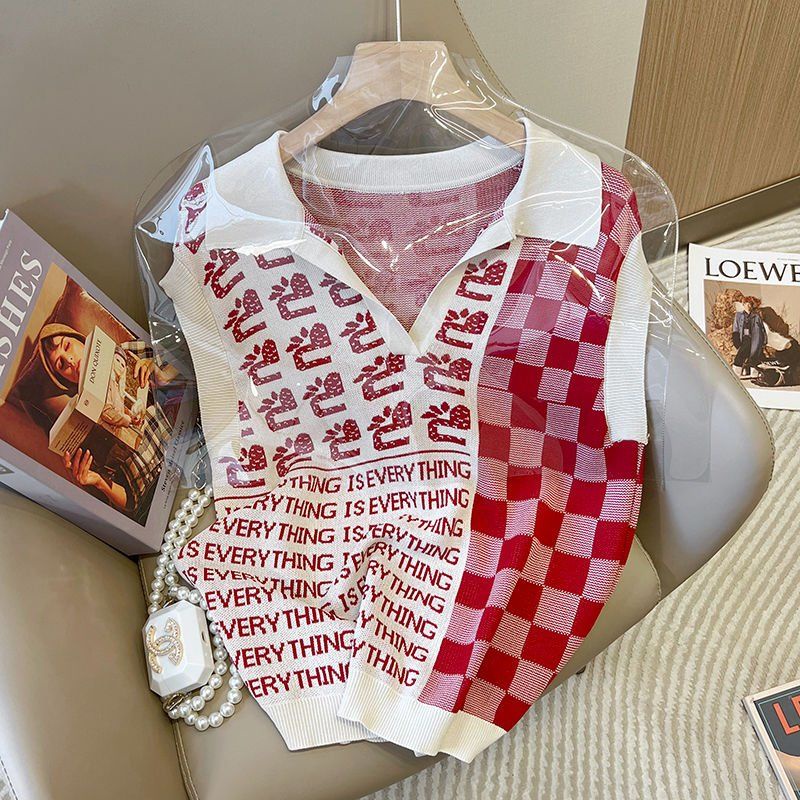 Áo Len Không Tay Cổ Bẻ Thời Trang Mùa Hè Phong Cách Mới