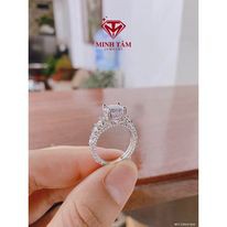Nhẫn bạc nữ xi bạch kim cao cấp ổ đá cao cấp