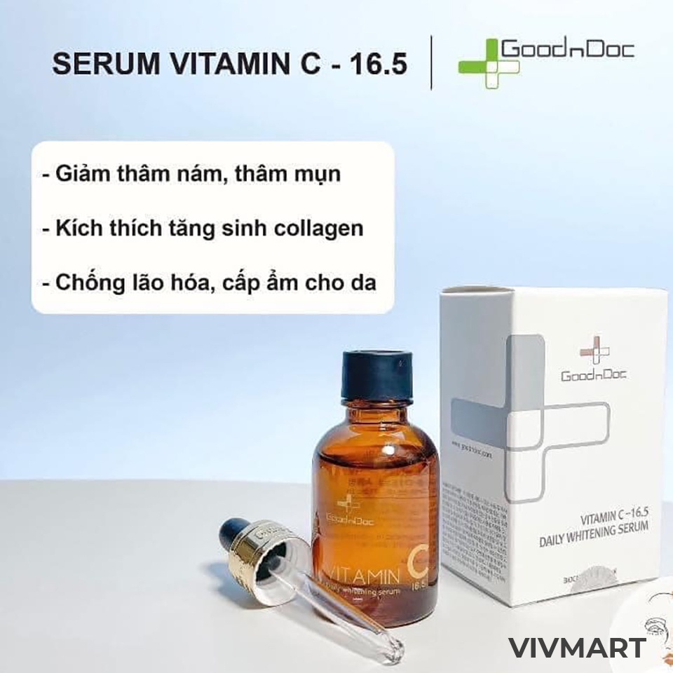✅ SERUM VITAMIN C MỜ THÂM NÁM TRẮNG DA GOODNDOC VITAMIN C 16.5 DAILY WHITENING SERUM 30ml