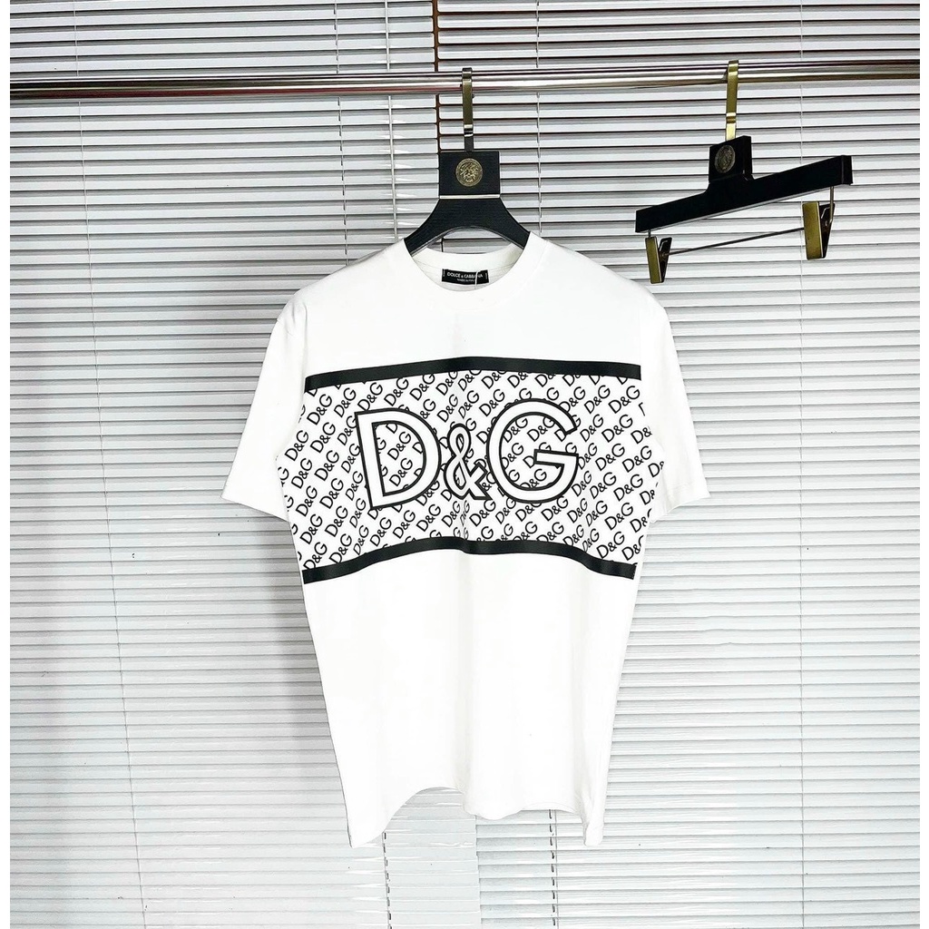 Áo thun nam ngắn tay cổ tròn in chữ hiệu D.G sang trọng vải cotton co giãn cao cấp form regular VBSHOP004