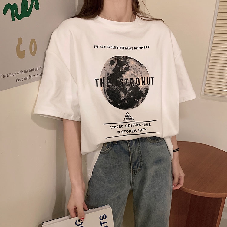 t-shirts new fashion wild casual loose Planet print | BigBuy360 - bigbuy360.vn