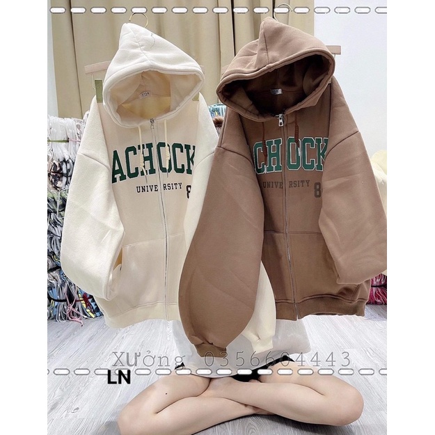 Áo khoác nỉ Achock 88 mũ 2 lớp TH6