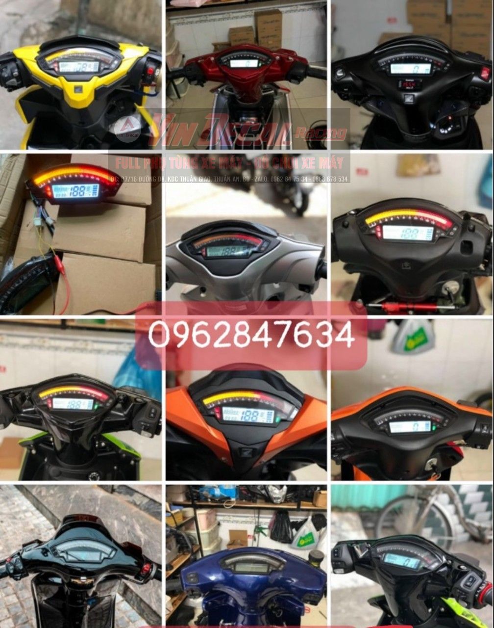 Đồng hồ ZX10R full chức năng cho các loại xe máy