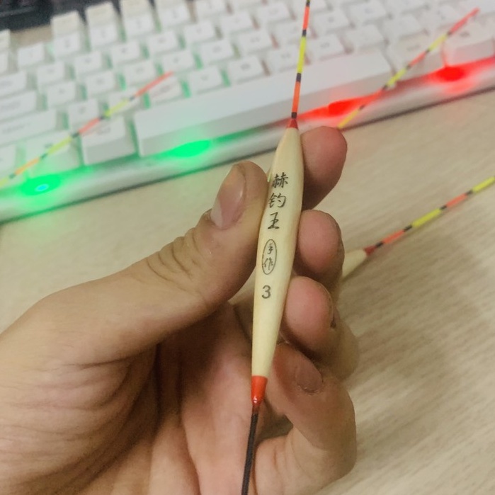 Phao câu cá câu đài cao cấp gồm 10 quả Phao kim phao gỗ Linh Sam tăm to giá rẻ