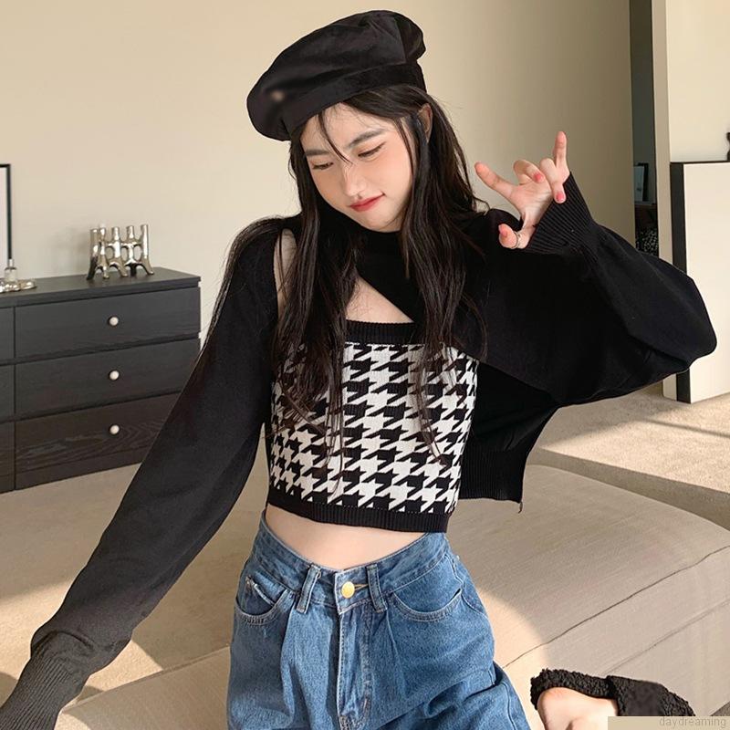 Áo Croptop tay dài thiết kế tôn dáng cho phái nữ